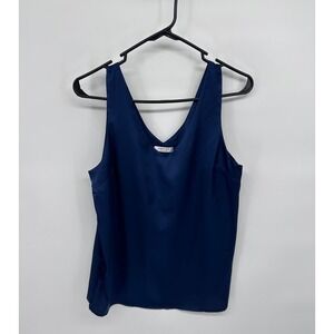 EKOUAER Navy Blue V Neck Sleeveless Camisole Top Women's Size Medium